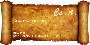 Csonka Arion névjegykártya