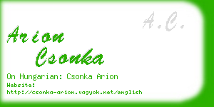 arion csonka business card
